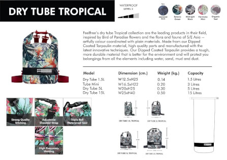 FEELFREE  DRY TUBE TROPICAL กระเป๋ากันน้ำ 15L สี BLACK/GREY_1